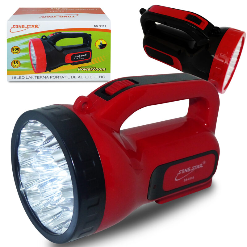 SS-6118 Lanterna Manual de Led - Marca Song Star - 10 LED - 110/220 Volts