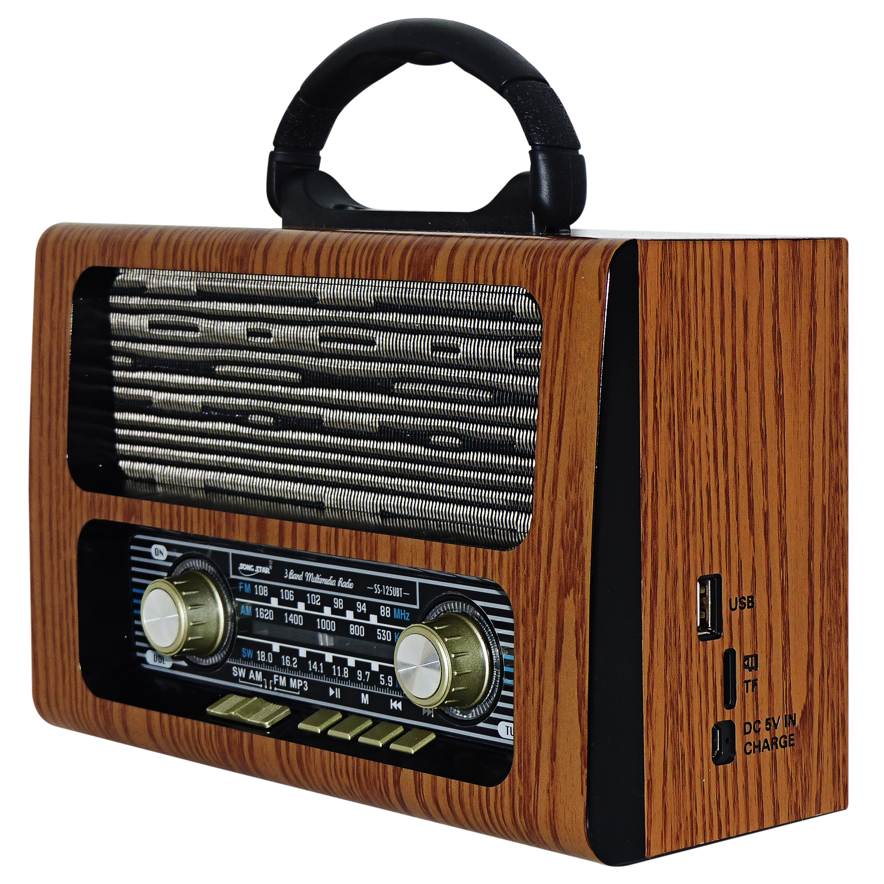 SS-125 UBT Rádio Portátil com Bluetooth - Marca Song Star - HM Toys